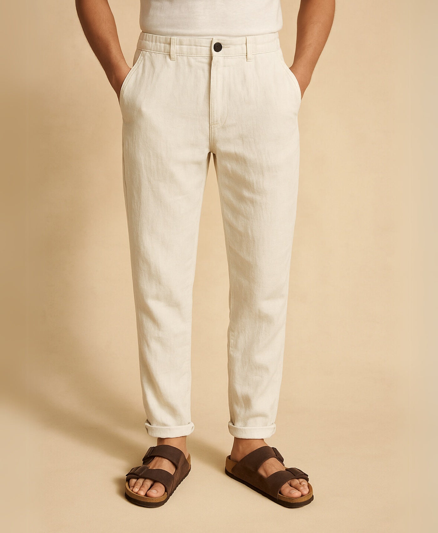 Licht Tropez Beige Linnen Broek