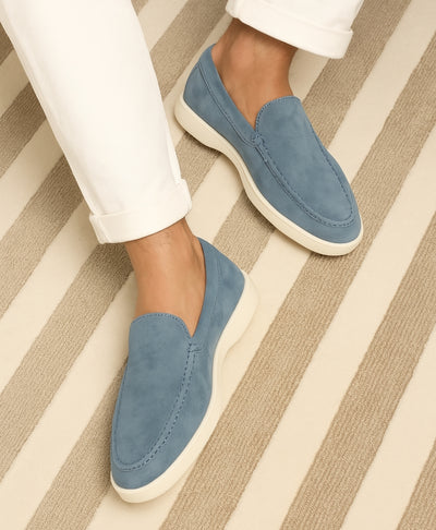 Sky Blauw Yachtclub Suède Loafer