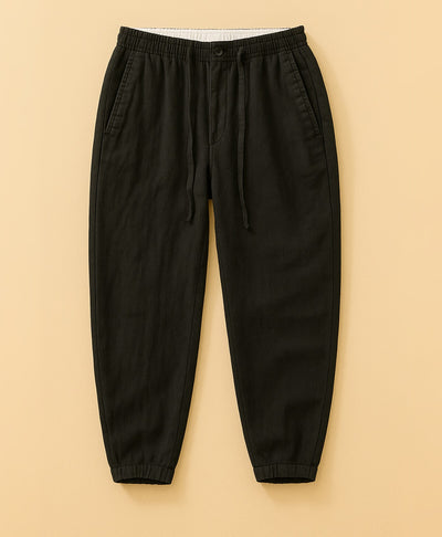 Zwart Monaco Linnen Broek